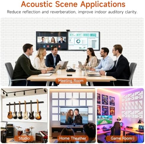 TO-TH 24Pack Acoustic Wall Panels Self Adhesive Soundproof Panel, Snow White - Image 7
