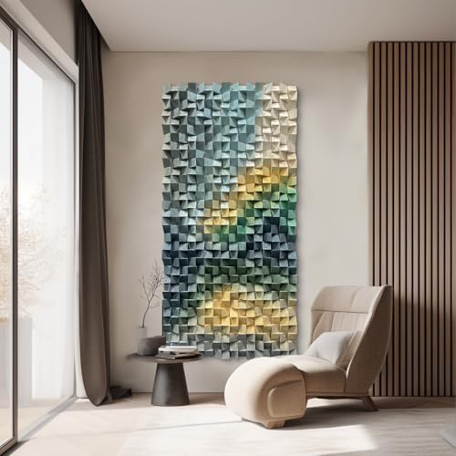 LIUZEYUE Wooden Wall Art, Layered Color Bands, Geometric Art - Image 7