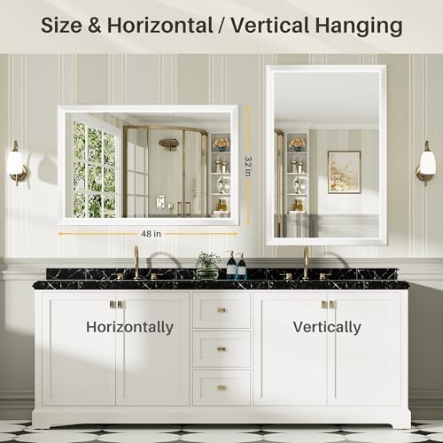 Briivue Bathroom Wall Mirror, 48x32 Inch - Image 6