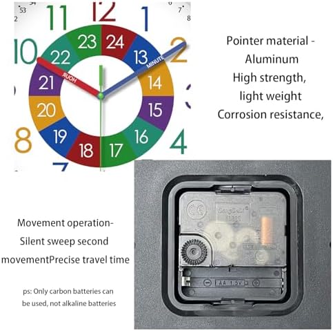 XFM Colorful Teaching Time Wall Clock 12 Inch - Image 6
