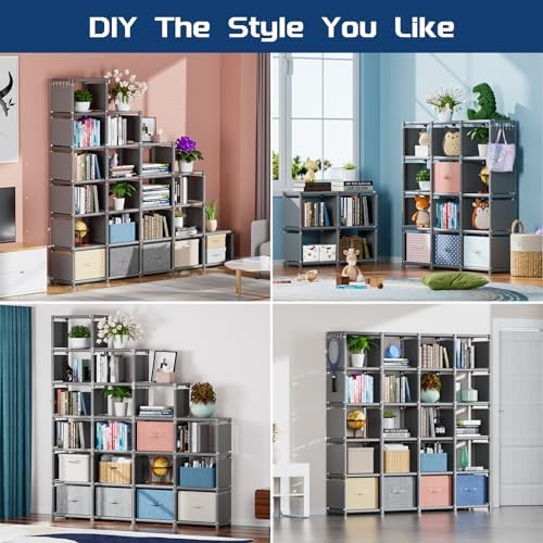 Book Shelf, 20 Cube Storage Organizer Shelf, DIY Bookshelf - Image 6