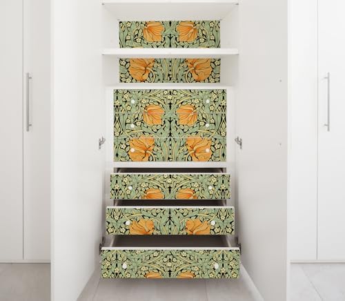 HAOKHOME William Morris Style Wallpaper Floral Orange 17.3in x 32.8ft - Image 6
