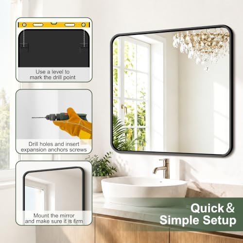 Bathroom Vanity Mirror, 30”x30” Wall Mirror - Image 7
