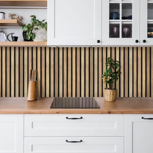 Commomy 3D Faux Wood Wall Stickers Peel and Stick 10 Pcs 11.8" x 11.8" - Image 7