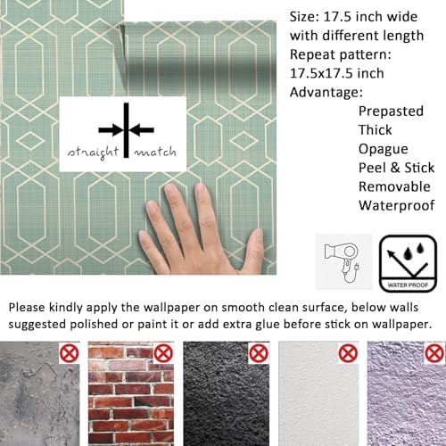Livelynine 17.5x276 Sage Green Peel and Stick Wallpaper Bedroom Accent Wall - Image 6