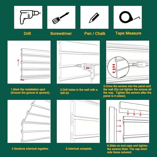Yuzzy Slat Wall Paneling 2 x 4ft, Garage Slatwall Panel Wall Storage Systems - Image 6