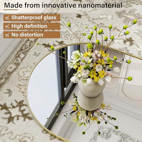 Arched Oversized Full Length Mirror 86"x41" Leaning Hanging Gold - Image 6