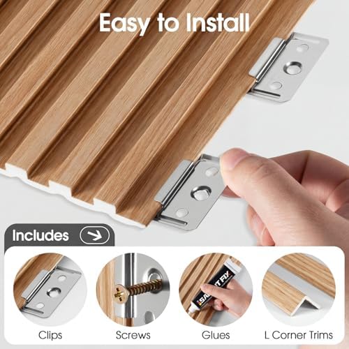 WPC Acoustic Slat Wall Panels 8-Pack 96'' x 6'' - Image 6
