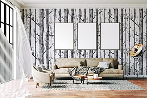 17.7" x 394" Birch Tree Wallpaper Peel and Stick Wallpaper - Image 6
