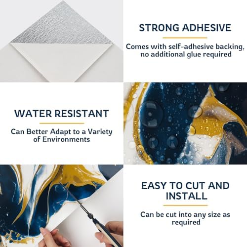 Peel and Stick Wall Panels, Self-Adhesive Waterproof Tile Look Wallpaper - Image 7