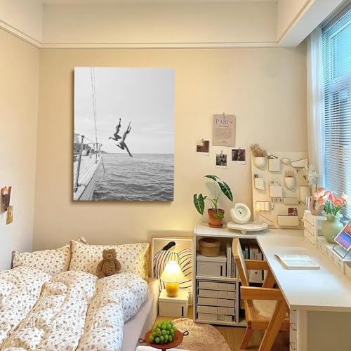 80s vintage poster Black and White Poster Ocean Jump Sail Boat Yacht Prints - Image 6