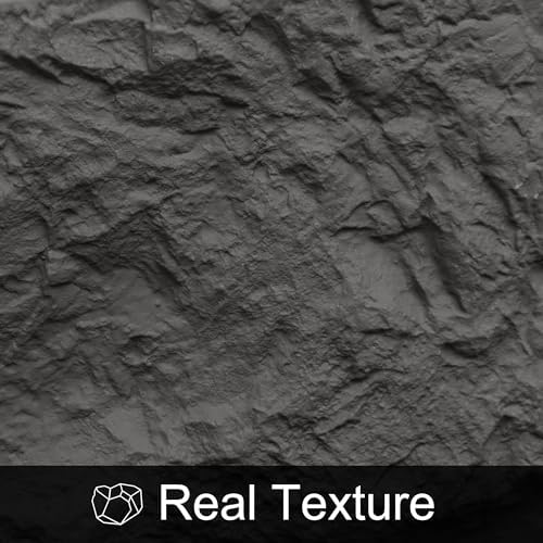 KASARO 3D Faux Stone PU Wall Panels, 4 Pack Cement Texture Black - Image 6