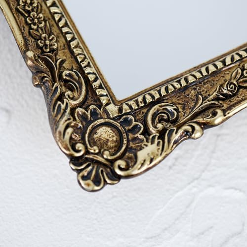 OIGUMR Wall Mirror, Freestanding or Wall Mount, Antique Gold, 13x 16 inch - Image 7