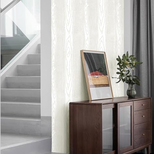 Yun-aeon Light White and Silver Wood Contact Paper 17.3"x80" Rustic Wooden Peel - Image 7