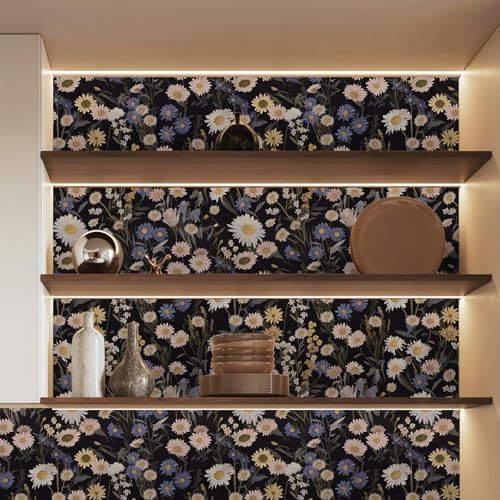 Abyssaly Vintage Daisy Floral Peel and Stick Wallpaper 17.3" x 118" - Image 7