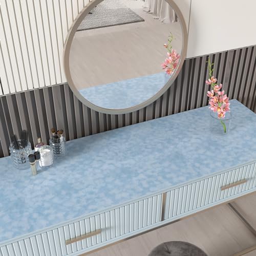 CHIHUT 12”x472” Light Blue Velvet Flocking Self Adhesive Liner Thick Soft - Image 6