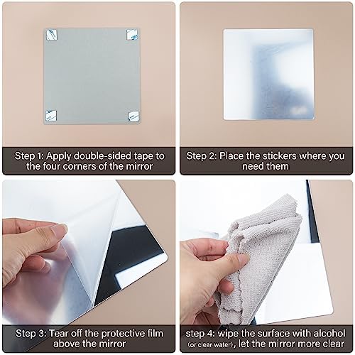 Fantasyon 4 Pieces Flexible Mirror Sheets, 2mm Thickness Decorative Self - Image 7
