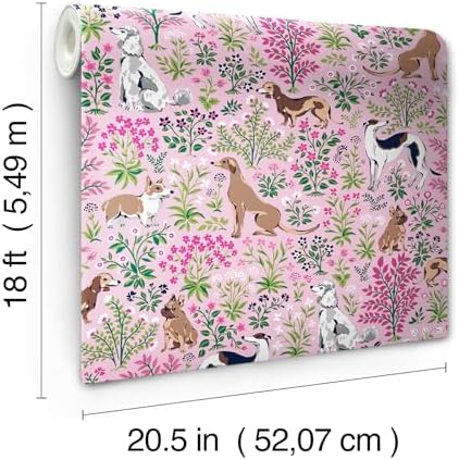 NuWallpaper x Printfresh Must Love Dogs Pink Peel and Stick Wallpaper - Image 6