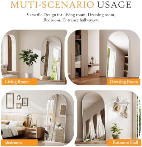 NEWBULIG 78"x38" Arched Full Length Mirror, Full Body Floor Mirror - Image 6
