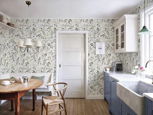 Heroad Green Leaf Wallpaper Peel and Stick Vintage Botanical Floral Contact - Image 6