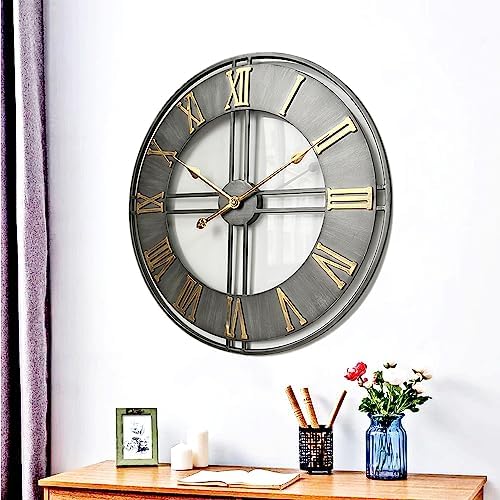 Dankeit Large Wall Clock, 24inch Metal Wall Clocks, Quality Quartz Movement - Image 6