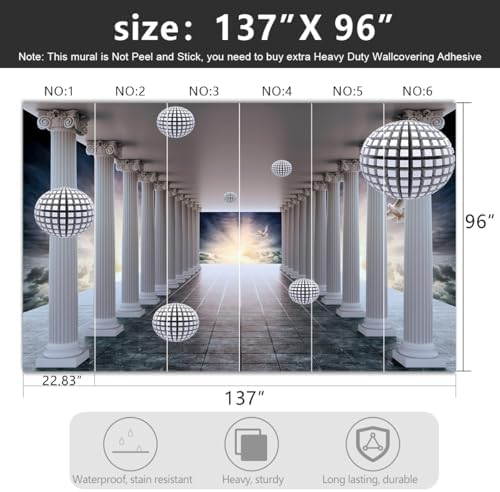 -3D Grey Large Backdrop Fabric Wallpaper Living Room Bedroom Bathroom Wall - Image 4