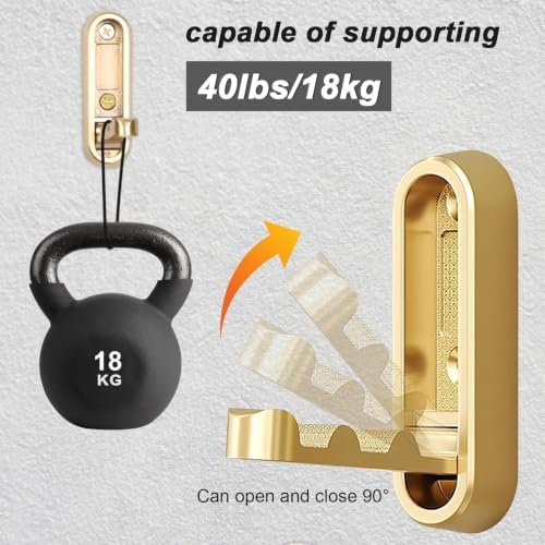 2 Pack Gold Foldable Wall Hooks - Image 7