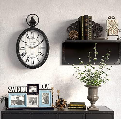 Menterry Small Retro Oval Wall Clock Antique Old Design - Image 7