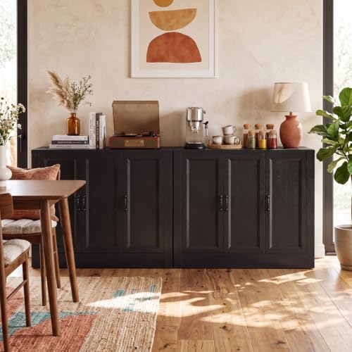 156" Modular Buffet Sideboard Cabinet Set of 4, Extra Long Storage Cabinet - Image 7