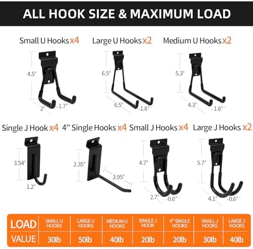 Slatwall Accessories Heavy Duty Garage Hooks Slatwall Panel Hooks Slat Wall - Image 4