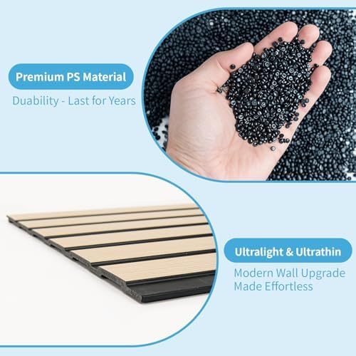 Art3d Six-Grid Design Slim Slat Wall Panels, 104 x 12 Inch - Image 7