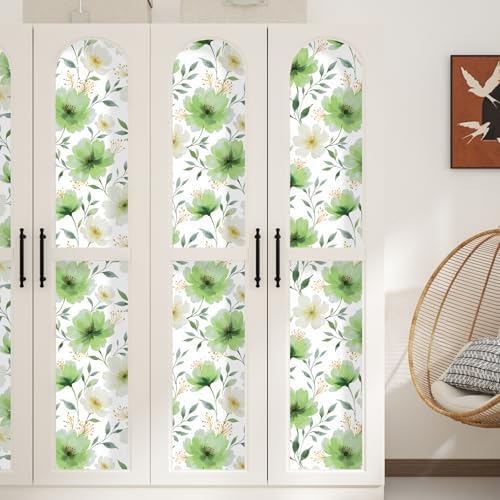 ILHIIOR Green/White Floral Peel and Stick Wallpaper Boho 17.5 x118 Inches - Image 7