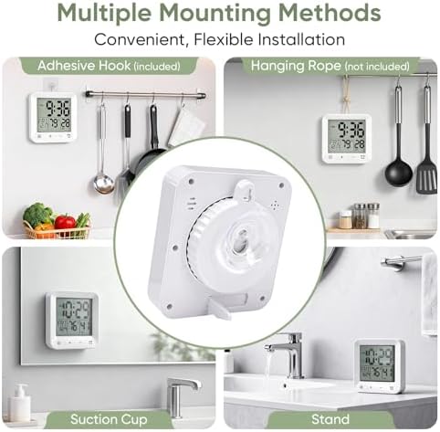 Bathroom Clock Waterproof Shower Timer, Digital Wall Clock - Image 6