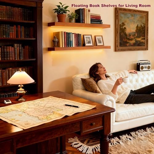 ROGMARS 36 Inches Long Walnut Floating Shelves - Image 7