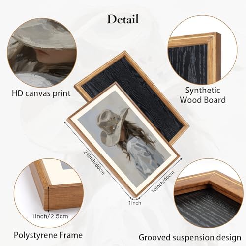 CHDITB Western Cowgirl Framed Canvas Wall Art Set, Farmhouse Wall Decor - Image 6