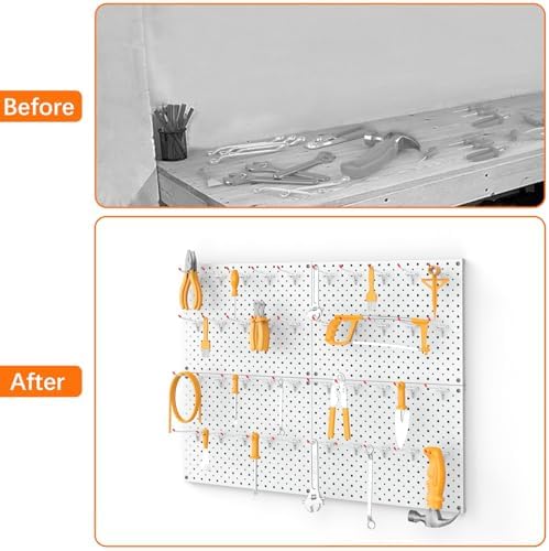 TORACK Metal Pegboard Panels and Hooks, Tool Organizer Peg Board - Image 7