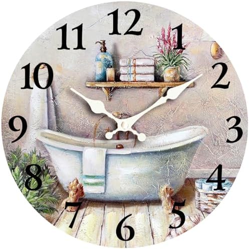 Vintage Bathtub 14 Inch Wooden Wall Clock by EZXZZ