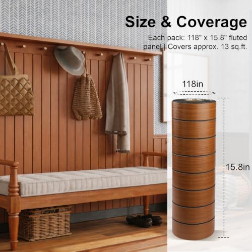 Wood Grain 15.8" W x 118" L Peel and Stick Wall Panels, 3D Soundproof - Image 7