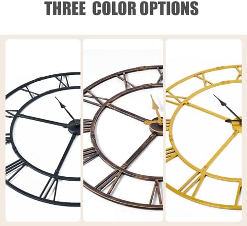 60 Inch Large Silent Wall Clock, Easy Assembly Roman Numeral Black - Image 6