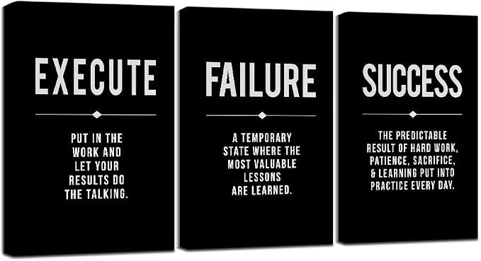 Framed Canvas Wall Art Success Quote, Office Wall Art, Positive Motivational - Image 9