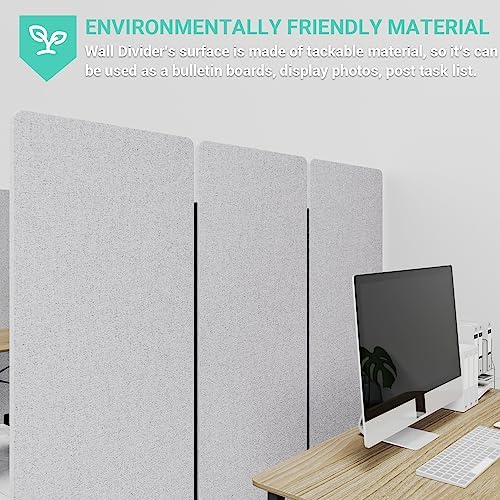 66in 3 Panel+3 Panel Soundproof Room Divider, Acoustic Office Divider - Image 6