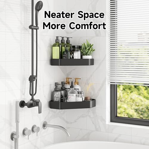 Veken Aluminum Corner Shower Caddy 4-Pack, Never Rust&Large Capacity - Image 6
