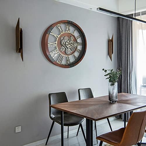 24" Original Moving Gears Wall Clock, Large Industrial Wall Clock - Image 6