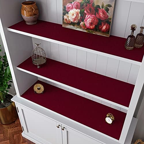 VaryPaper 15.7''x78.7'' Self Adhesive Felt Velvet Fabric Dark Red Velvet - Image 6