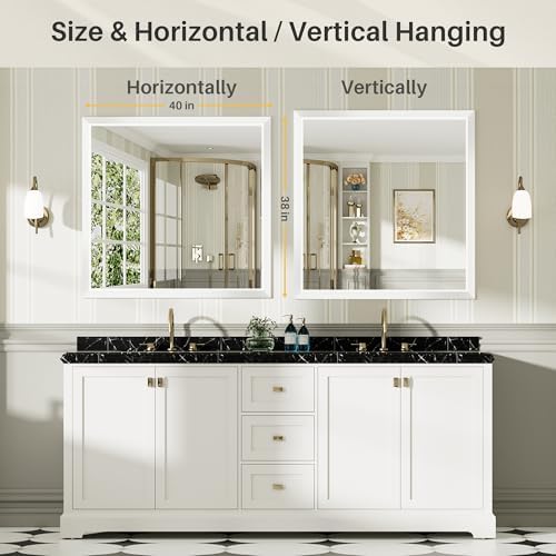 Briivue Bathroom Wall Mirror, 40x38 Inch - Image 6