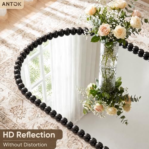 Antok 76" x 34" Arched Full Length Mirror, Antique Beaded Frame Floor Standing - Image 6