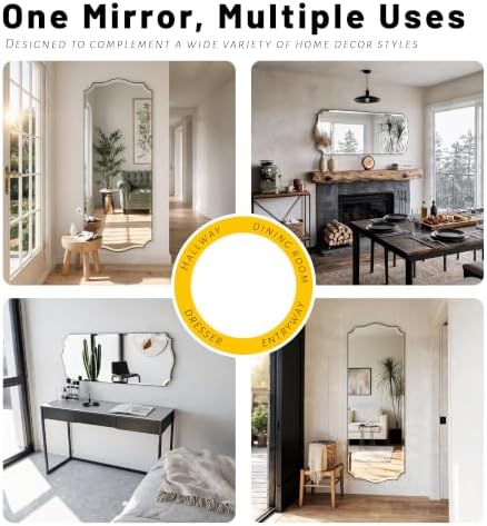 POZINO 55"x20" Premium Scalloped Beveled Bathroom Mirror - Image 7