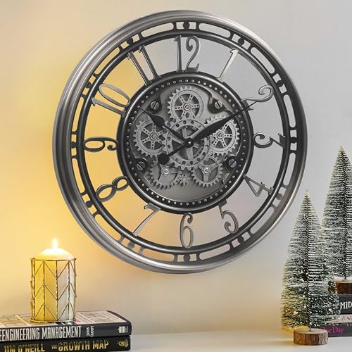 CLXEAST 28" Oversized Moving Gear Wall Clock - Image 6