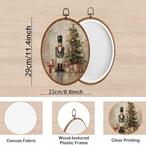 KSDUT Vintage Moody Christmas Tree Holiday Oval Wall Art 8.6"x11.4" - Image 7