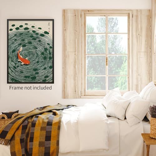Japanese Koi Fish Poster Oriental Asian Lucky Carp Canvas Wall Art Vintage - Image 7